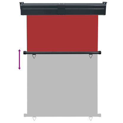Balcony Side Awning | Red | Steel | 125 cm x 250 cm | Retractable