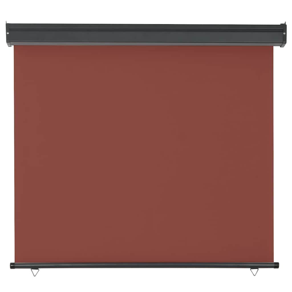 Balcony Side Awning | Brown | Polyester, Aluminium, Steel | 125x250 cm