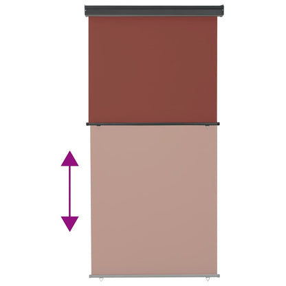 Balcony Side Awning | Brown | Polyester, Aluminium, Steel | 125x250 cm