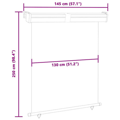 48427 vidaXL Balcony Side Awning 145x250 cm Red