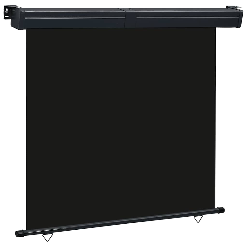 Balcony Side Awning | Black | Steel, aluminium, 100% polyester fabric