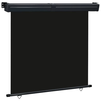Balcony Side Awning | Black | Steel, aluminium, 100% polyester fabric