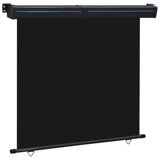 Balcony Side Awning | Black | Steel, aluminium, 100% polyester fabric