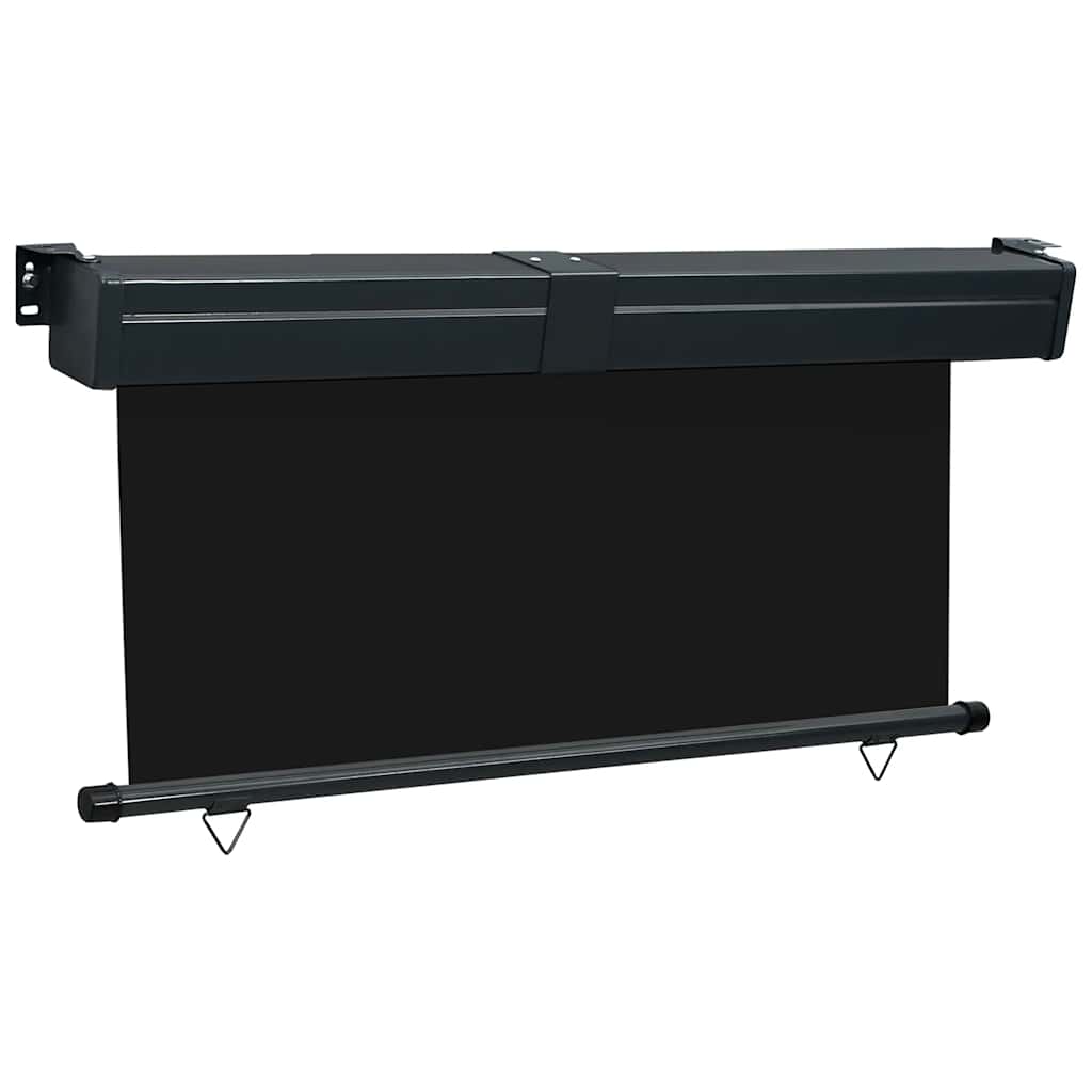 Balcony Side Awning | Black | Steel, aluminium, 100% polyester fabric