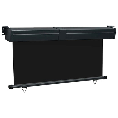 Balcony Side Awning | Black | Steel, aluminium, 100% polyester fabric