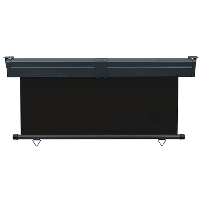 Balcony Side Awning | Black | Steel, aluminium, 100% polyester fabric