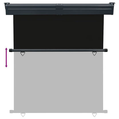 Balcony Side Awning | Black | Steel, aluminium, 100% polyester fabric