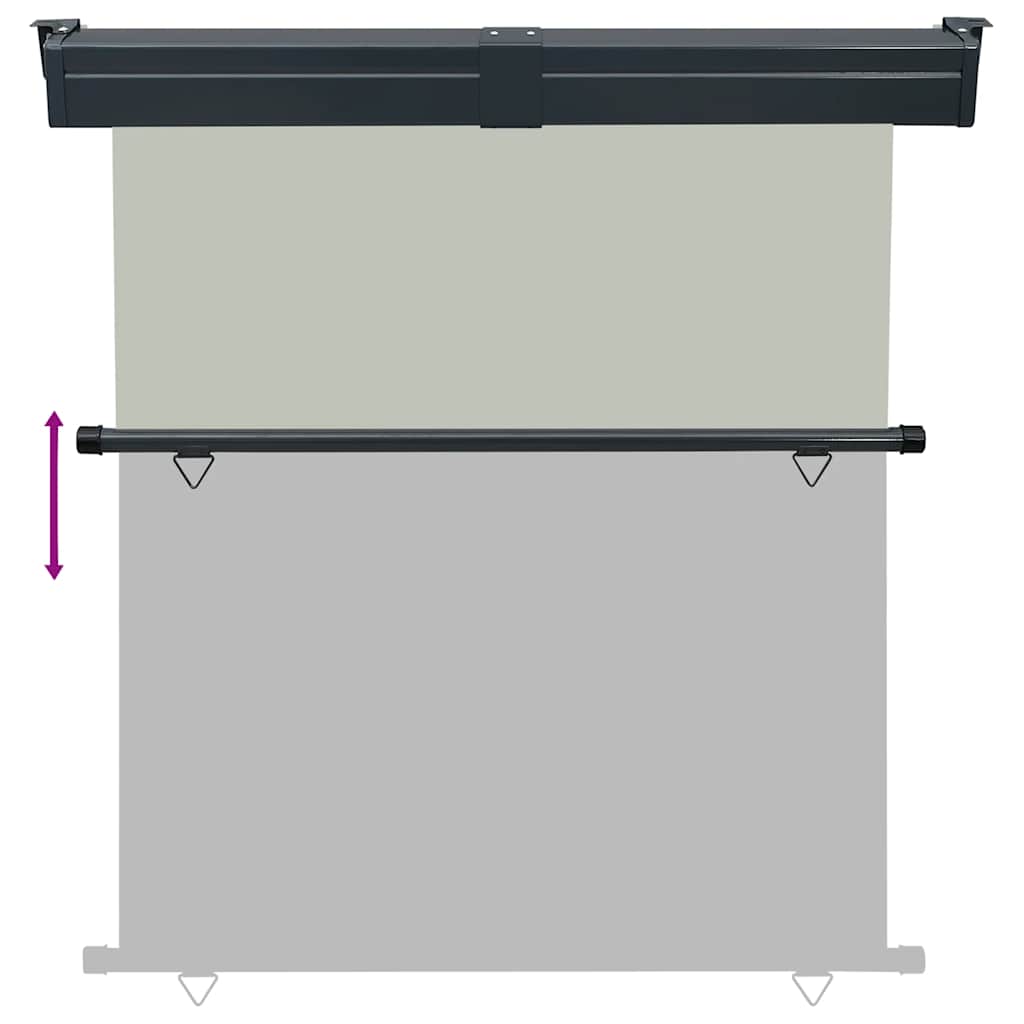 Balcony Side Awning | Grey | Steel | 175x250 cm | Retractable