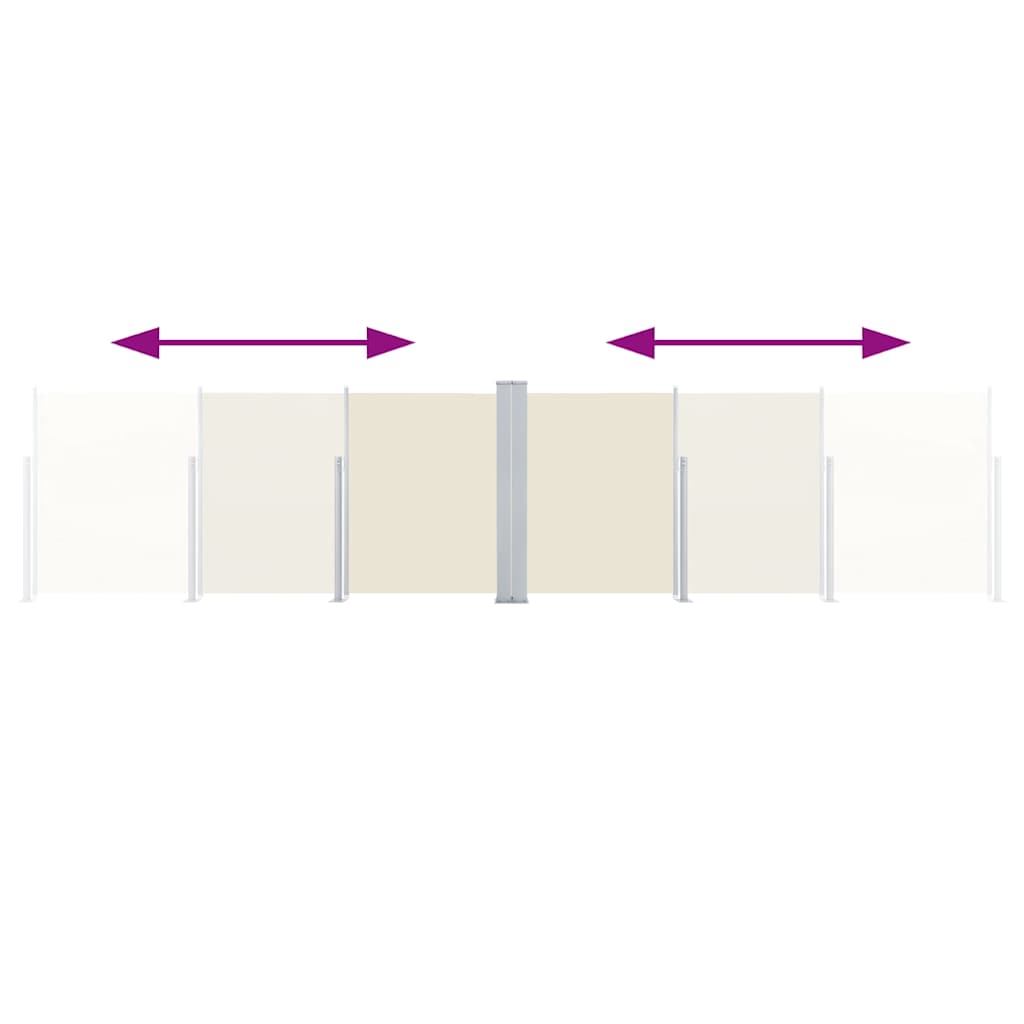 48443 vidaXL Retractable Side Awning Cream 100x600 cm