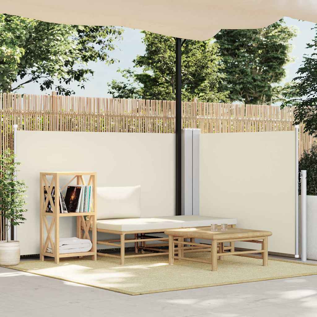 48443 vidaXL Retractable Side Awning Cream 100x600 cm