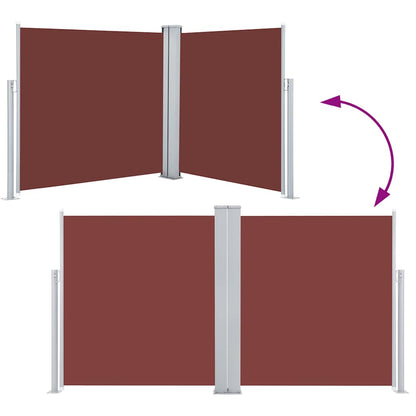 48445 vidaXL Retractable Side Awning Brown 100x600 cm