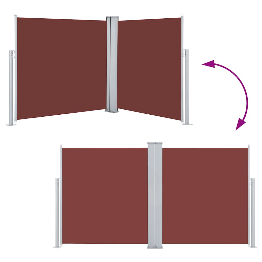 Retractable Side Awning Brown 120x600 cm