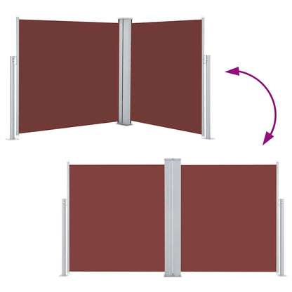 48451 vidaXL Retractable Side Awning Brown 120x600 cm