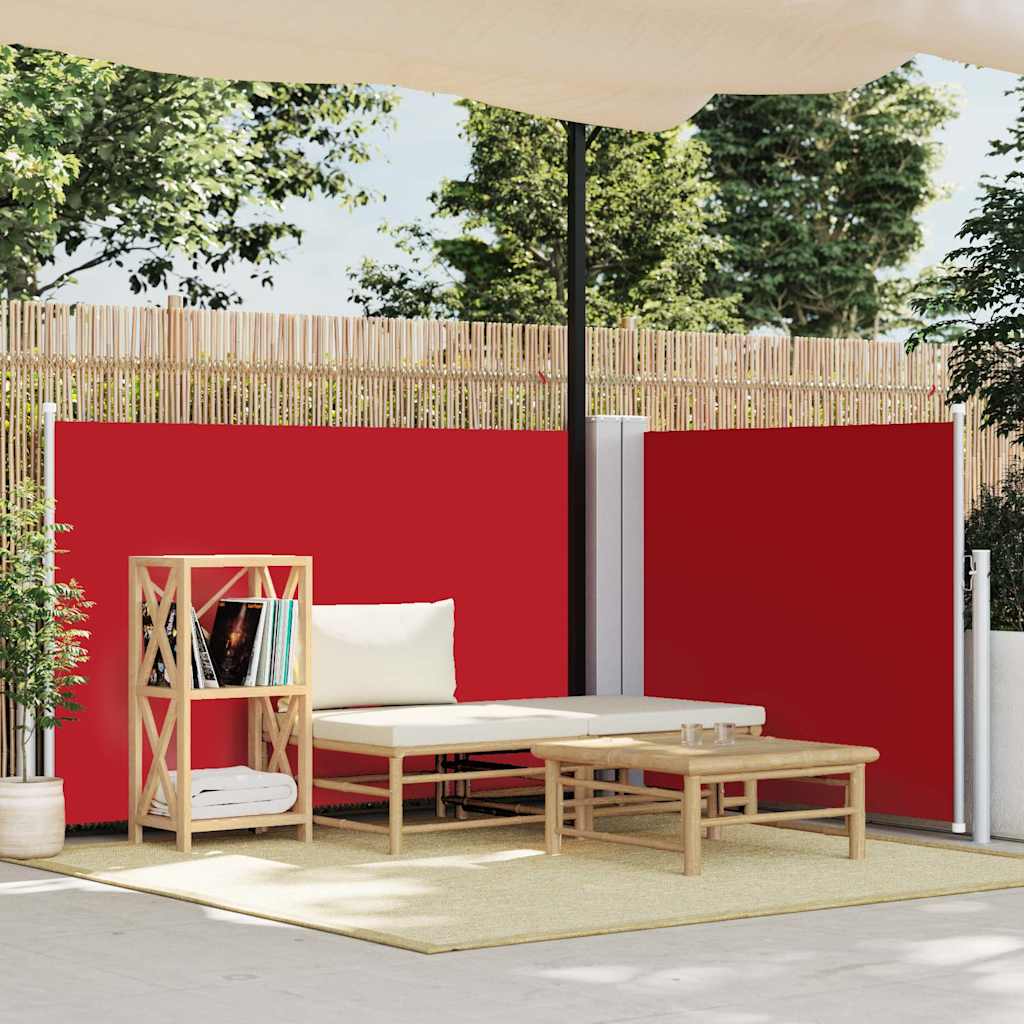 48453 vidaXL Retractable Side Awning Red 120x600 cm