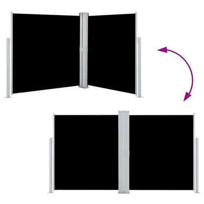 Retractable Side Awning Black 140x600 cm