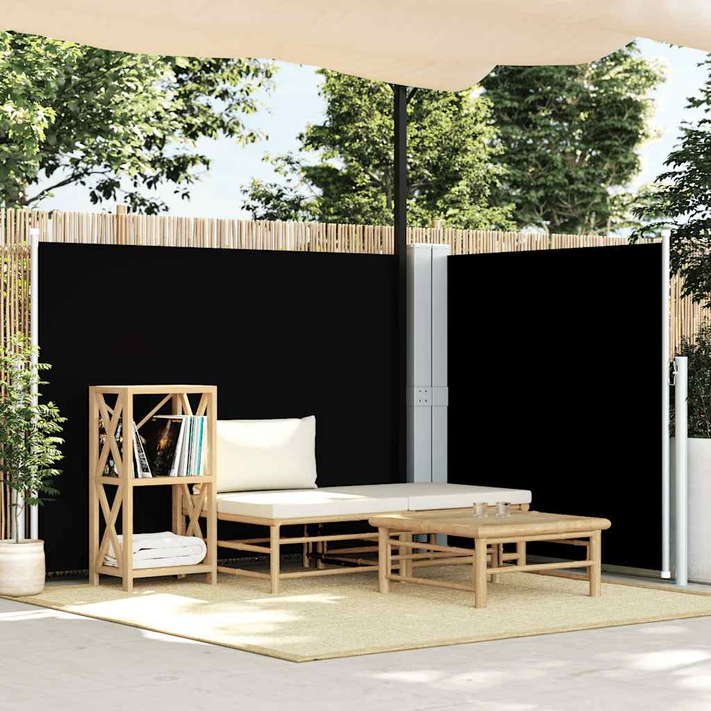 Retractable Side Awning Black 140x600 cm