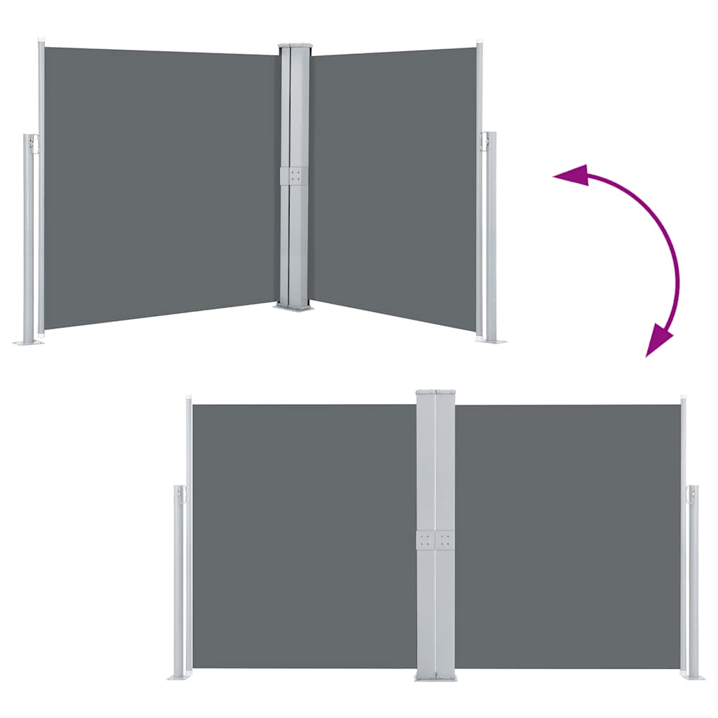 Retractable Side Awning Anthracite 140x600 cm