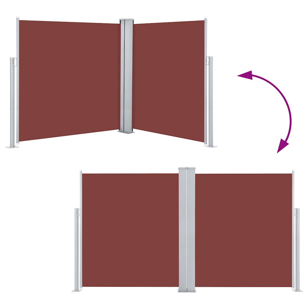 Retractable Side Awning Brown 140x600 cm
