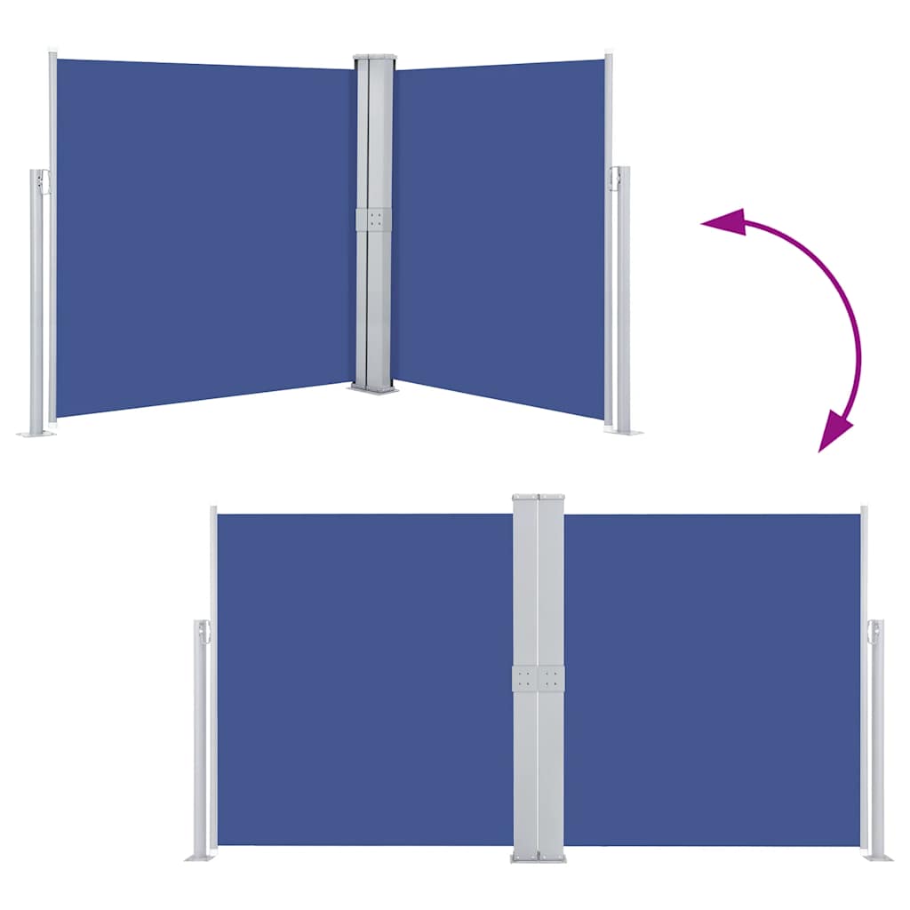 Retractable Side Awning Blue 140x600 cm