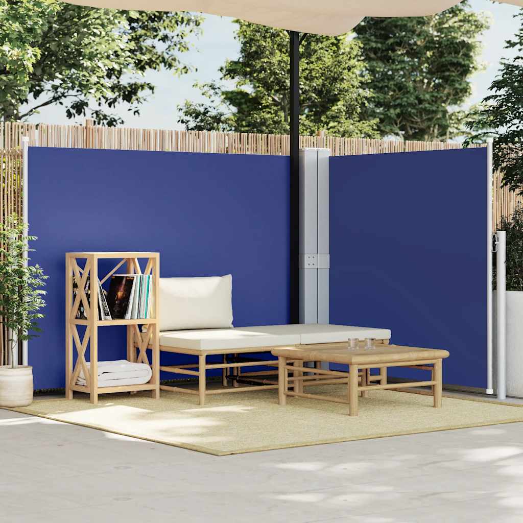 Retractable Side Awning Blue 140x600 cm