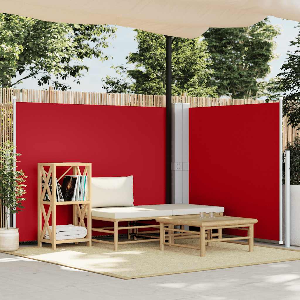 Retractable Side Awning Red 140x600 cm