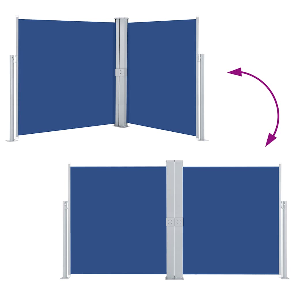 Retractable Side Awning Blue 160x600 cm