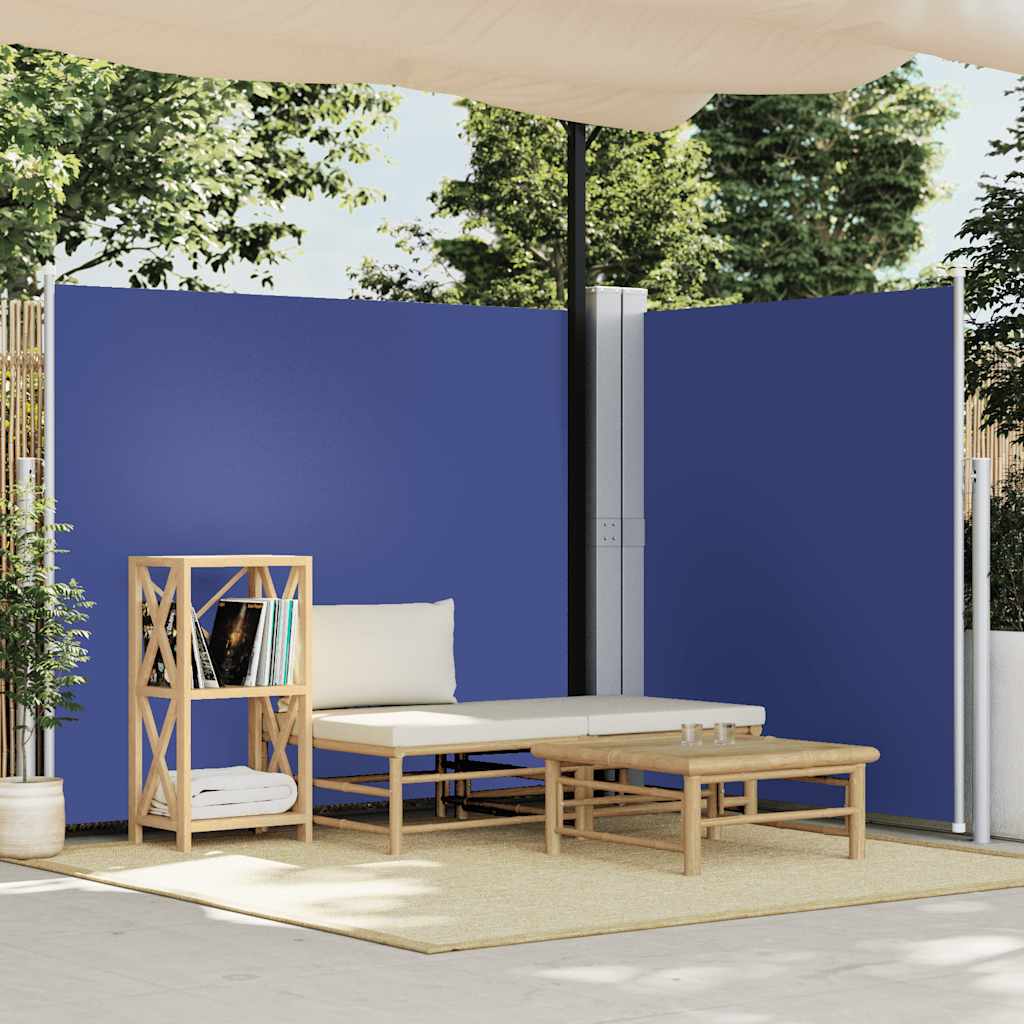 Retractable Side Awning Blue 160x600 cm