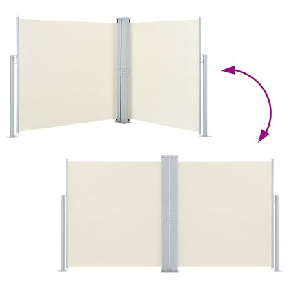 48467 vidaXL Patio Retractable Double Side Awning 170x600 cm Cream