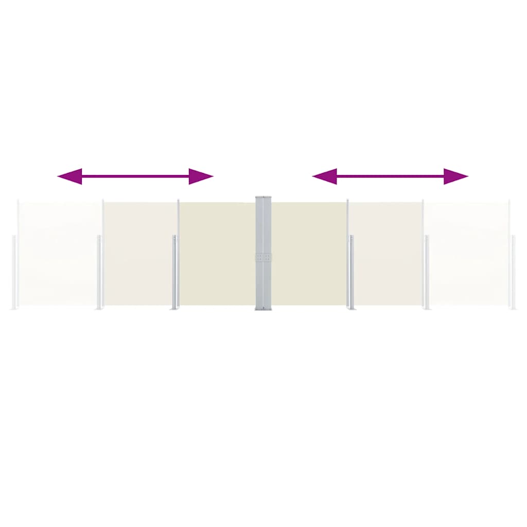 Patio Retractable Double Side Awning 170x600 cm Cream
