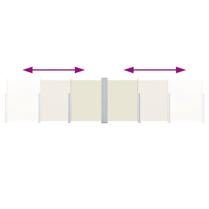 Patio Retractable Double Side Awning 170x600 cm Cream