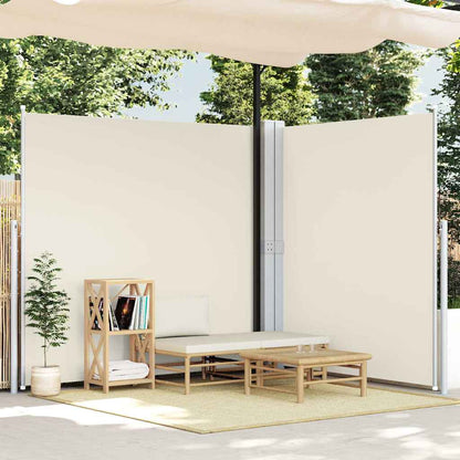 48467 vidaXL Patio Retractable Double Side Awning 170x600 cm Cream