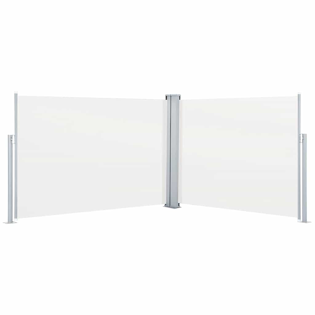 48473 vidaXL Retractable Side Awning Cream 100x1000 cm