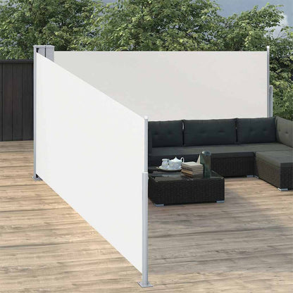 48473 vidaXL Retractable Side Awning Cream 100x1000 cm