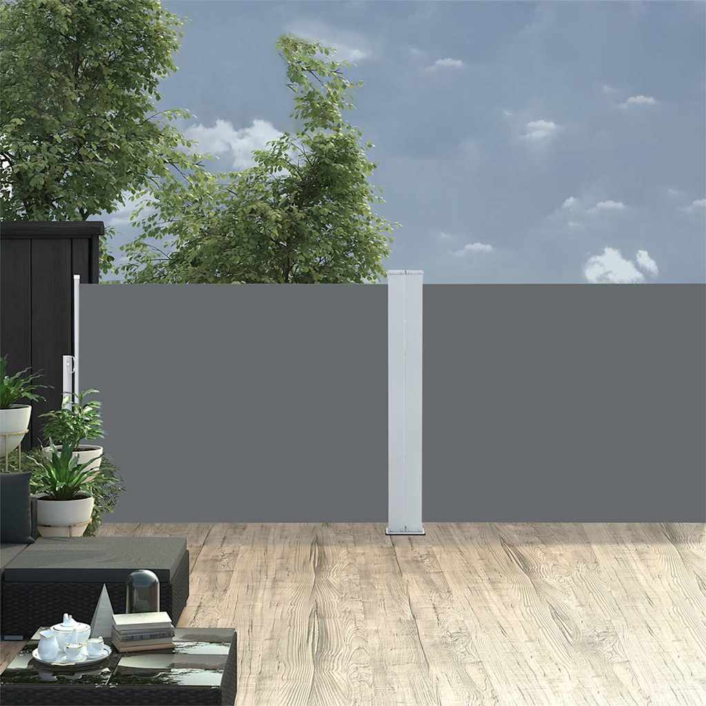 48474 vidaXL Retractable Side Awning Anthracite 100x1000 cm