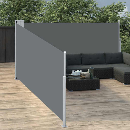 Side Awning | Anthracite | Polyester with PU coating | 100x1000cm