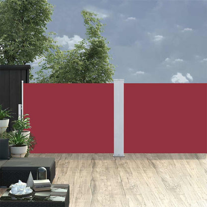 48477 vidaXL Retractable Side Awning Red 100x1000 cm
