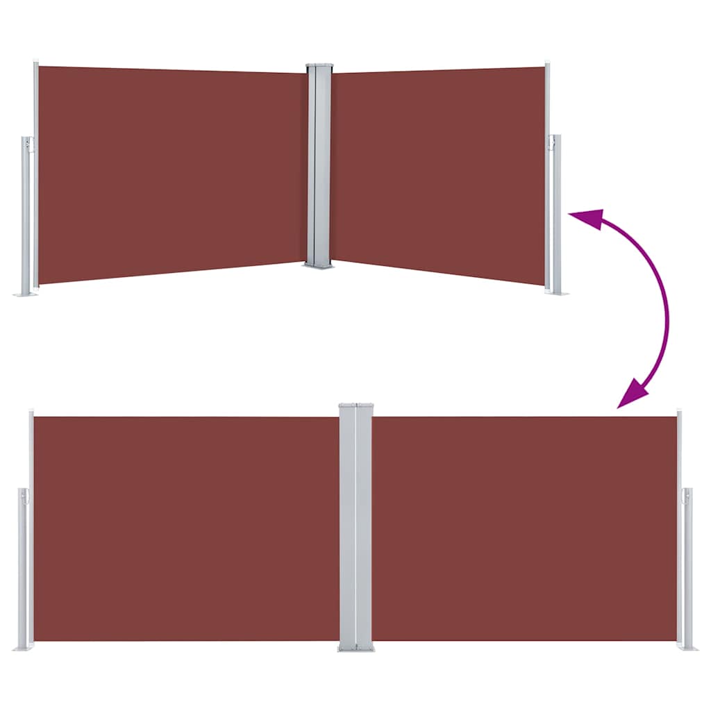 Retractable Side Awning Brown 120x1000 cm