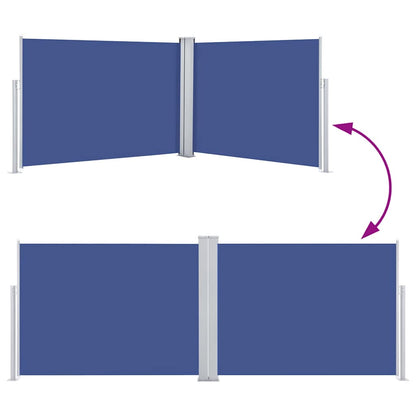 Retractable Side Awning Blue 120x1000 cm