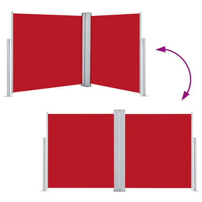 Retractable Side Awning Red 120x1000 cm