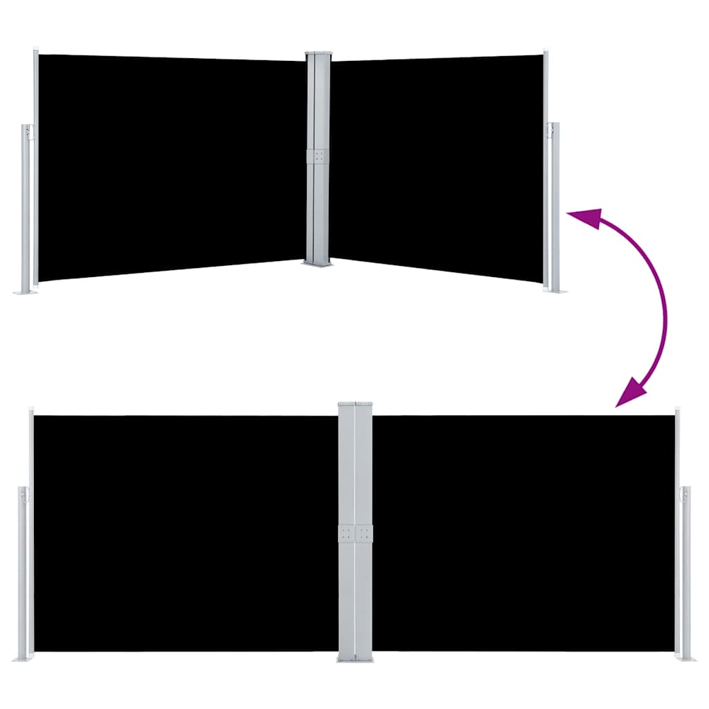 Retractable Side Awning Black 140x1000 cm