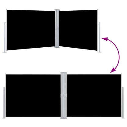 Retractable Side Awning Black 140x1000 cm