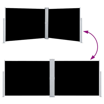 48484 vidaXL Retractable Side Awning Black 140x1000 cm