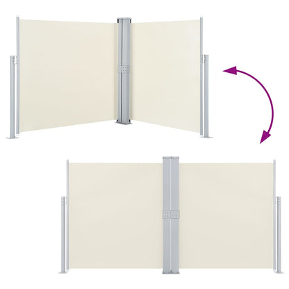 48485 vidaXL Retractable Side Awning Cream 140x1000 cm