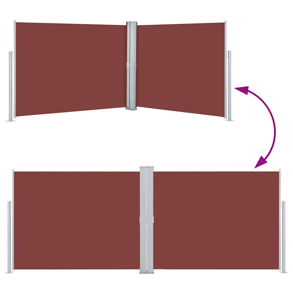Retractable Side Awning Brown 140x1000 cm