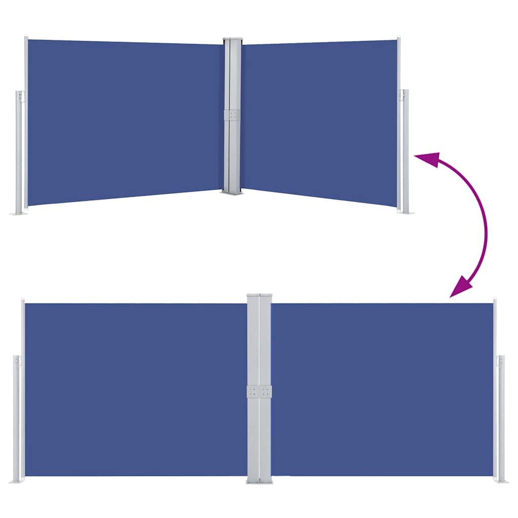 Retractable Side Awning Blue 140x1000 cm
