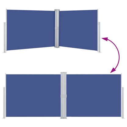 Retractable Side Awning Blue 140x1000 cm