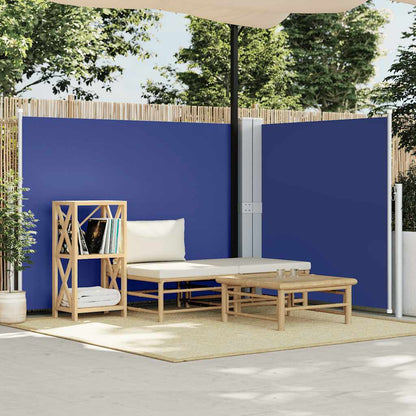 Retractable Side Awning Blue 140x1000 cm