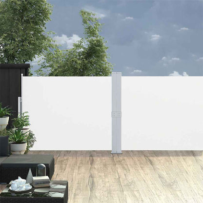 48491 vidaXL Retractable Side Awning Cream 170x1000 cm