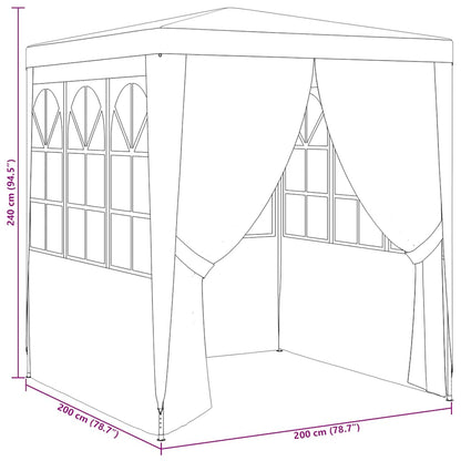 Professional Party Tent with Side Walls 2x2 m Blue 90 g/m²
