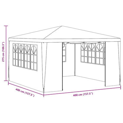 Professional Party Tent with Side Walls 4x4 m Blue 90 g/m?